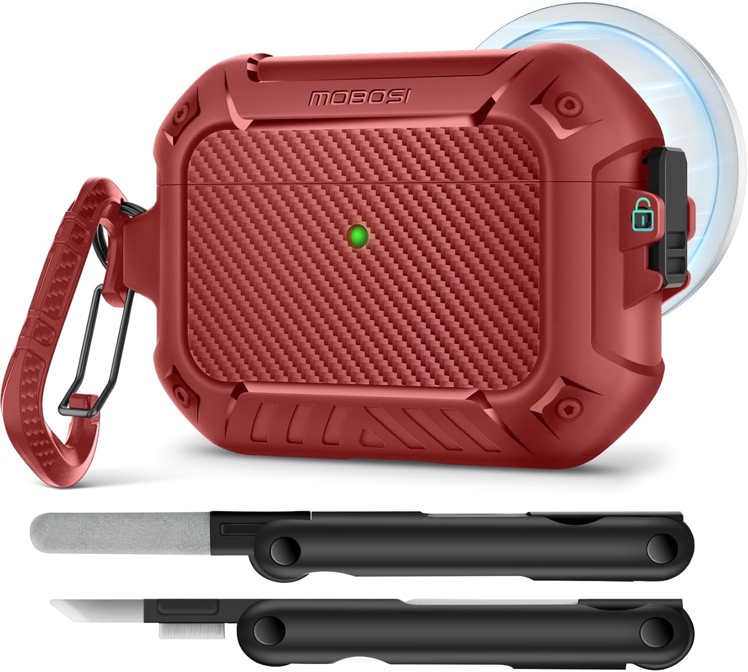 AirPods Case with Lock & Keychain & Cleaner Kit