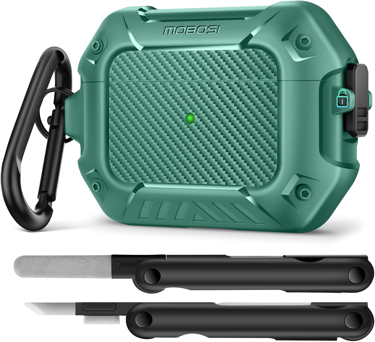 AirPods Case with Lock & Keychain & Cleaner Kit