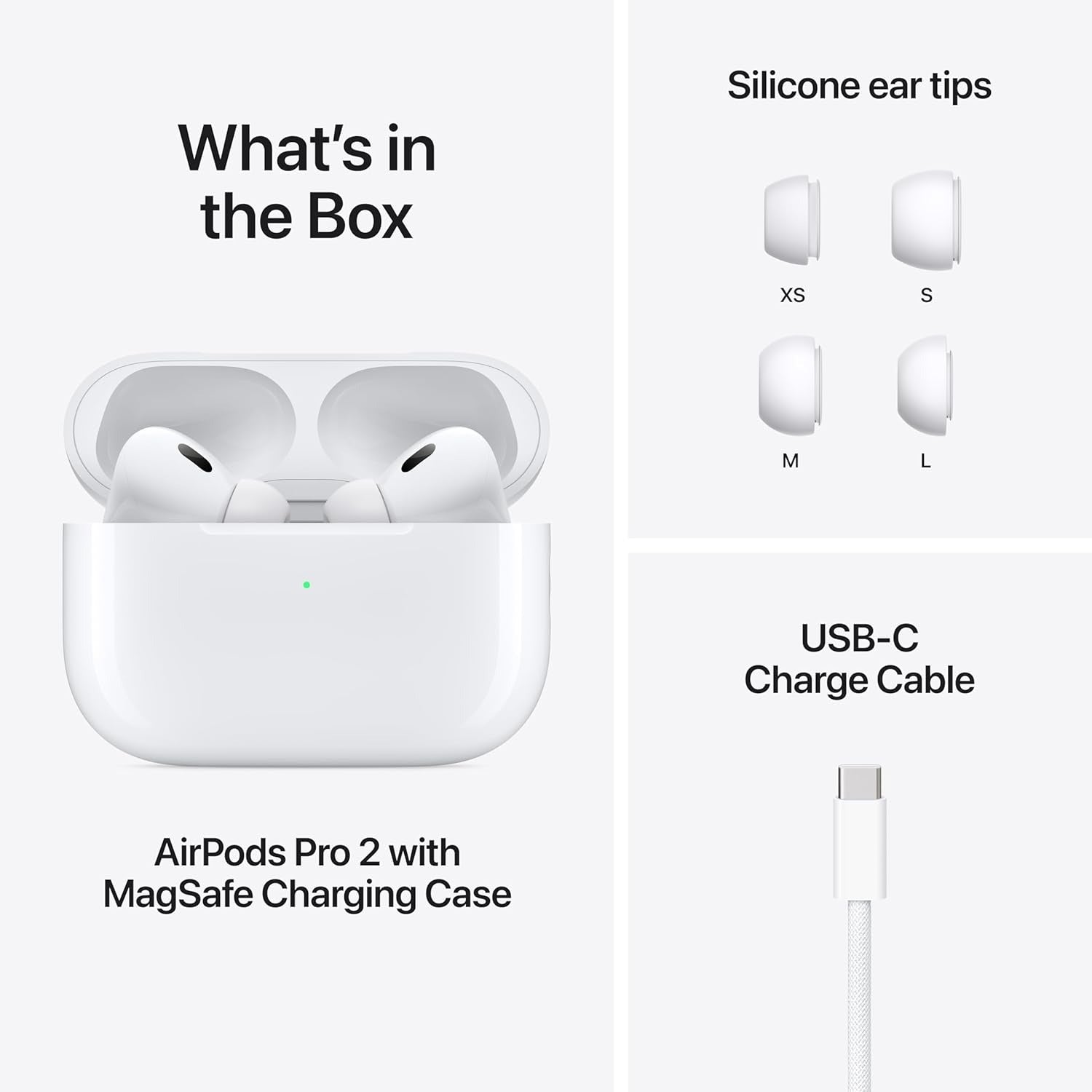 AirPods Pro (2nd generation) with MagSafe Case (USB-C) Bluetooth (White, True Wireless) With One Year Warranty