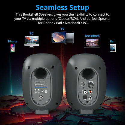 SR6 Premium 3" Active Bookshelf Speakers