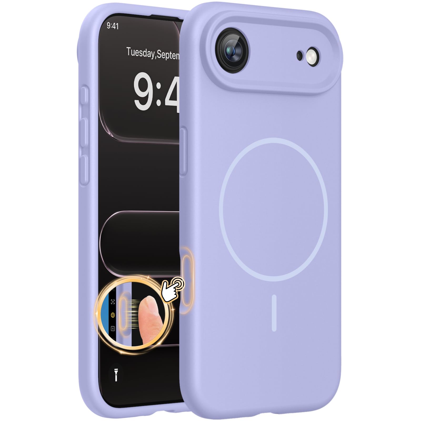Magnetic for iPhone 17 Pro Max Case, Compatible with MagSafe, Integrated Silicone Camera Control Cover, 3.0mm Thicken Shockproof Drop Protection Phone Case for 17 ProMax, Orange
