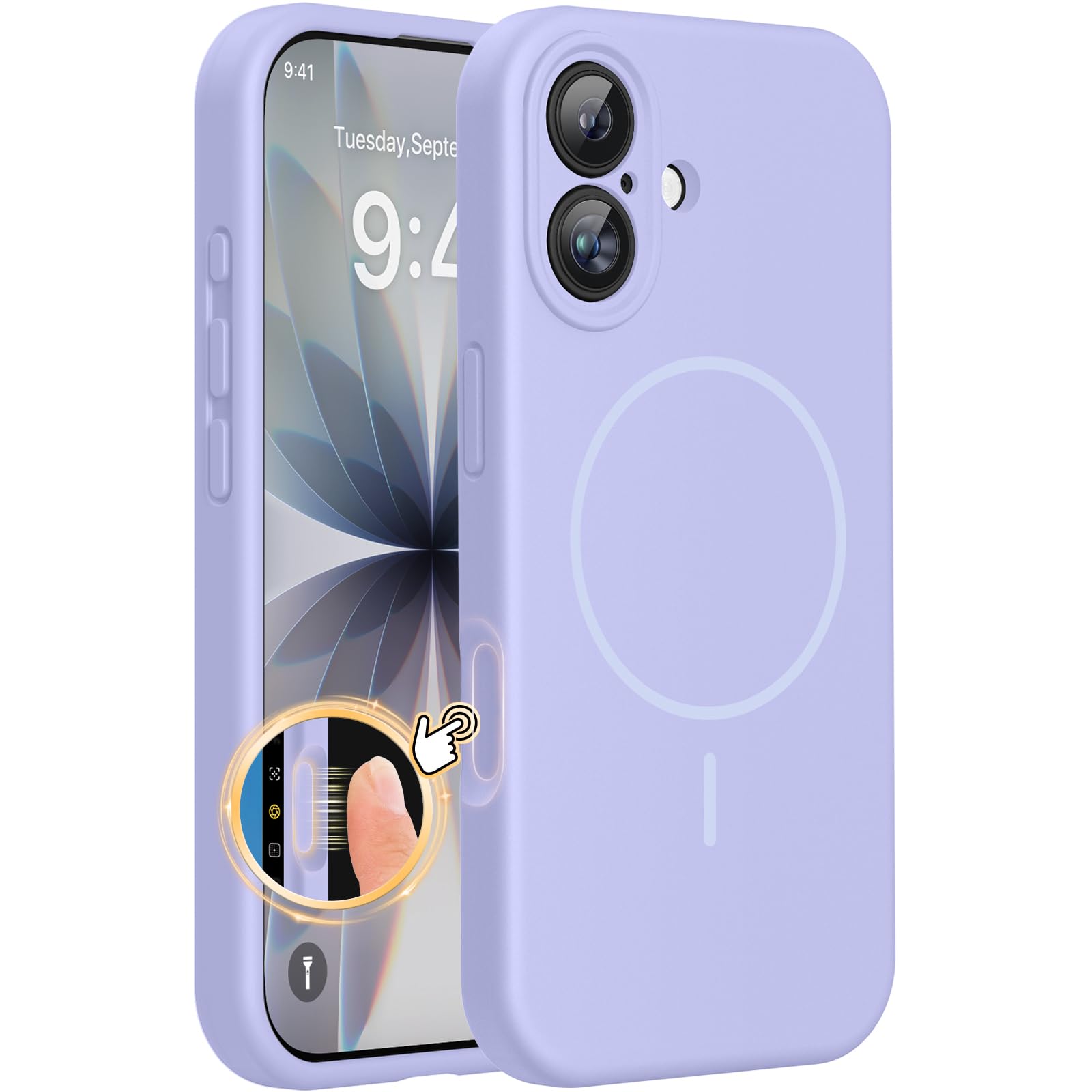 Magnetic for iPhone 17 Pro Max Case, Compatible with MagSafe, Integrated Silicone Camera Control Cover, 3.0mm Thicken Shockproof Drop Protection Phone Case for 17 ProMax, Orange