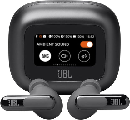JBL Live Beam 3 - True Wireless Noise-Cancelling Stick-Closed Earbuds, 48Hrs Total Playback, Wireless Charging, 6 Mics for Perfect Calls, Multi-Point Connection, IP55 Waterproof and dustproof (Black)