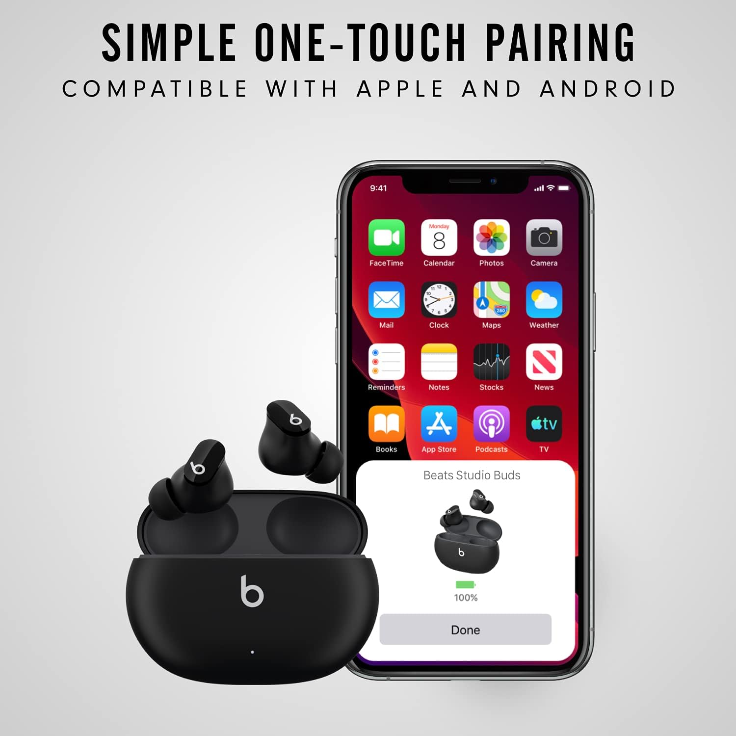 Beats Studio Buds - True Wireless Noise Cancelling Earbuds - Compatible with Apple & Android, Built-in Microphone, IPX4 Rating, Sweat Resistant Earphones