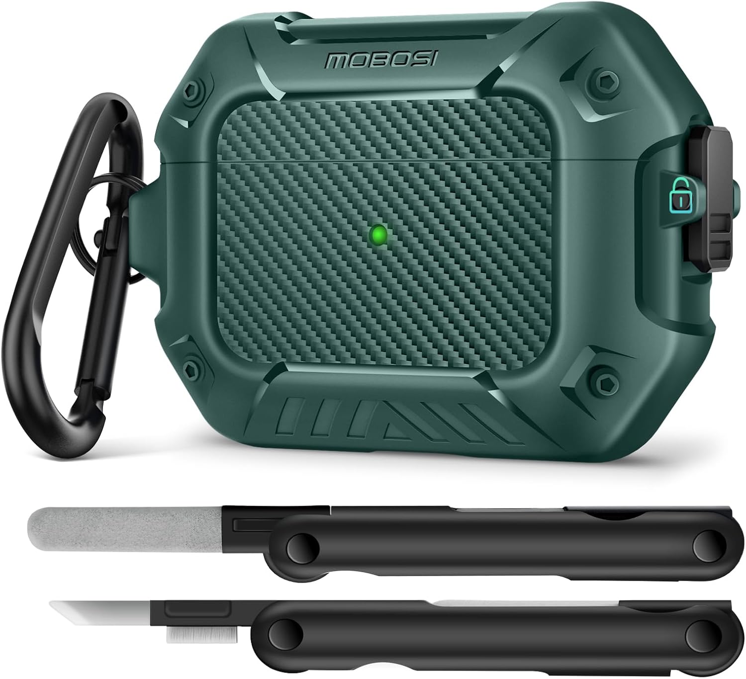 AirPods Case with Lock & Keychain & Cleaner Kit