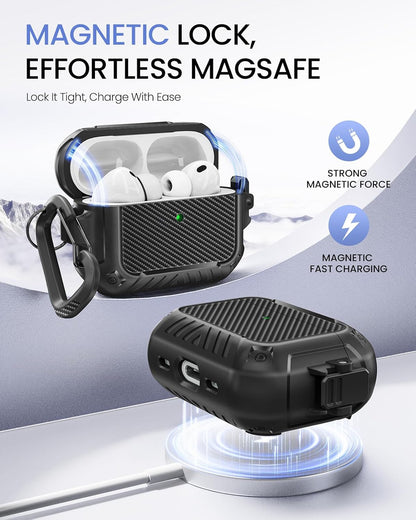 AirPods Case with Lock & Keychain & Cleaner Kit