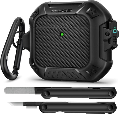AirPods Case with Lock & Keychain & Cleaner Kit