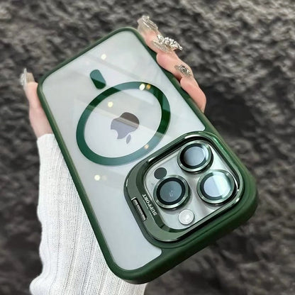 Luxury Magnetic Metal Lens Bumper Protection Case For iPhone 17 16 15 14 13 12 11 Pro Max Funda Wireless Charge Hard Clear Cover