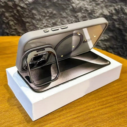 Luxury Magnetic Metal Lens Bumper Protection Case For iPhone 17 16 15 14 13 12 11 Pro Max Funda Wireless Charge Hard Clear Cover