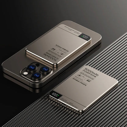 Ultra Wireless Magnetic Power Bank Travel Portable Fast Charging Capacity Digital External Battery For Magsafe IPhone CCC